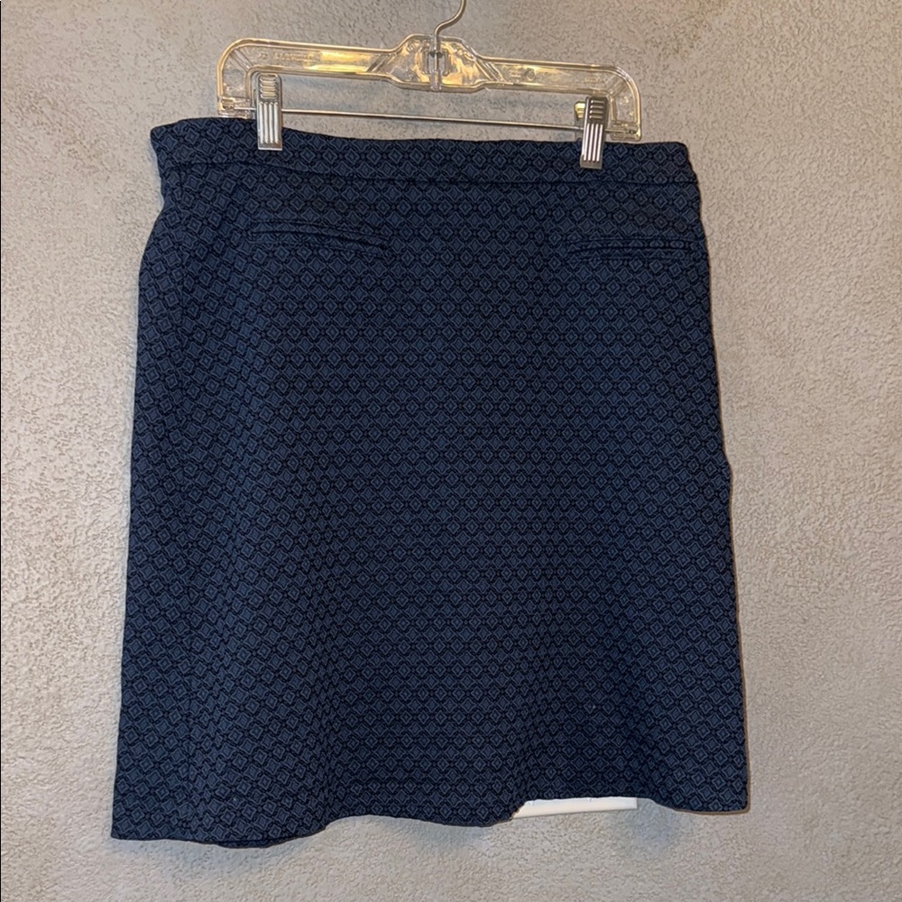 Navy Blue A-Line Knee-Length Skirt for Work